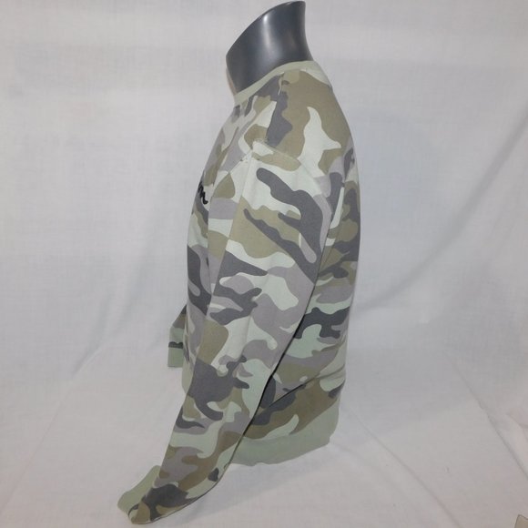 Champion Mens L Spellout Green Gray Camo Crew Neck Sweatshirt - Picture 7 of 10